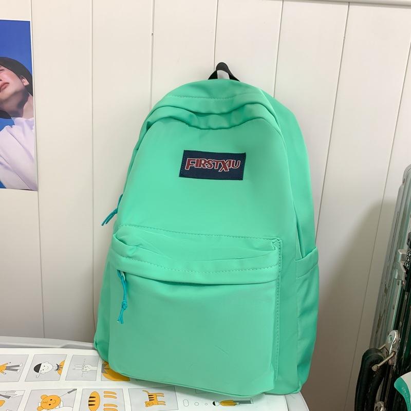 Female Solid Color Backpack Junior Senior High School Student Schoolbag Large Capacity Backpack Girls