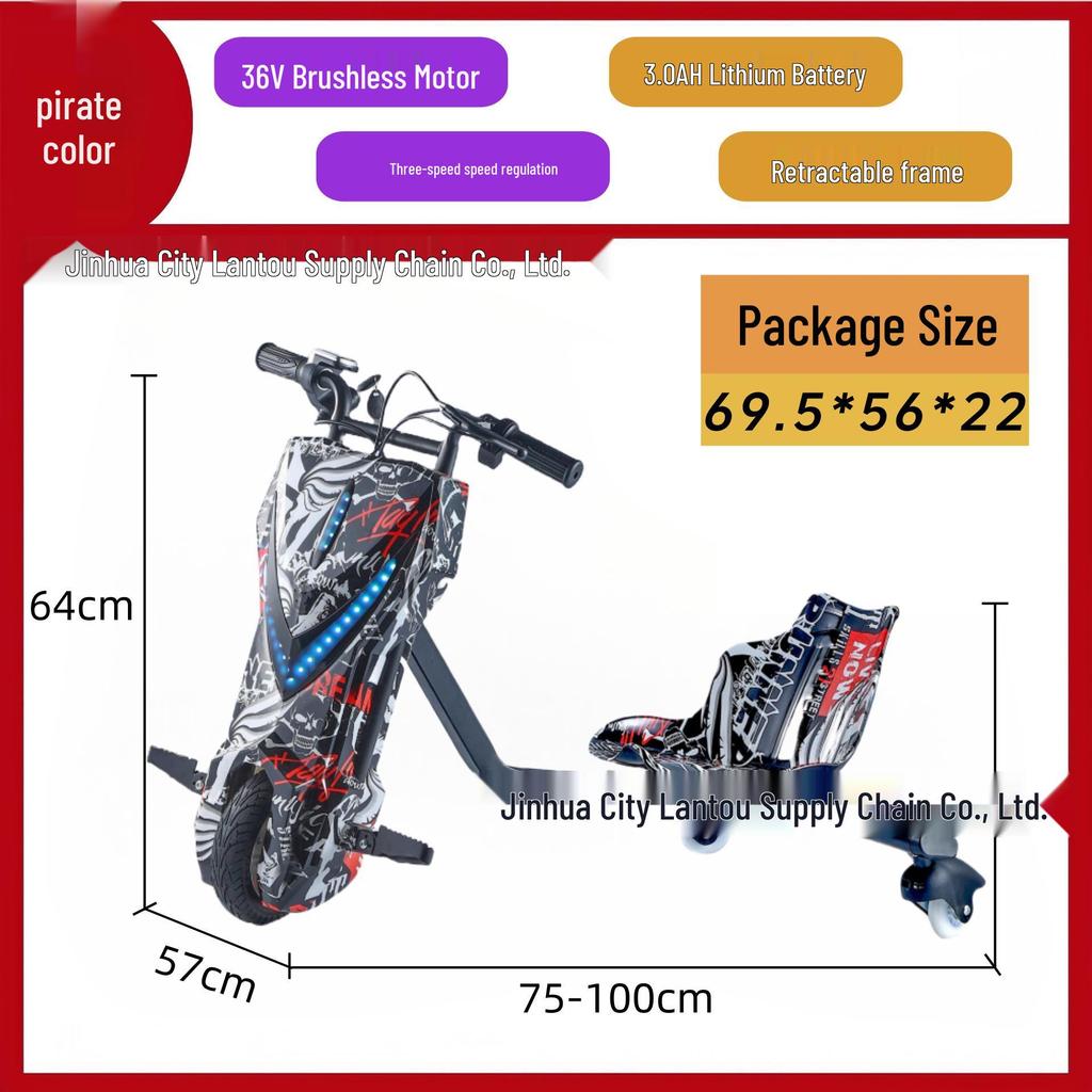 36V Smart Drift Electric Tricycle for Kids