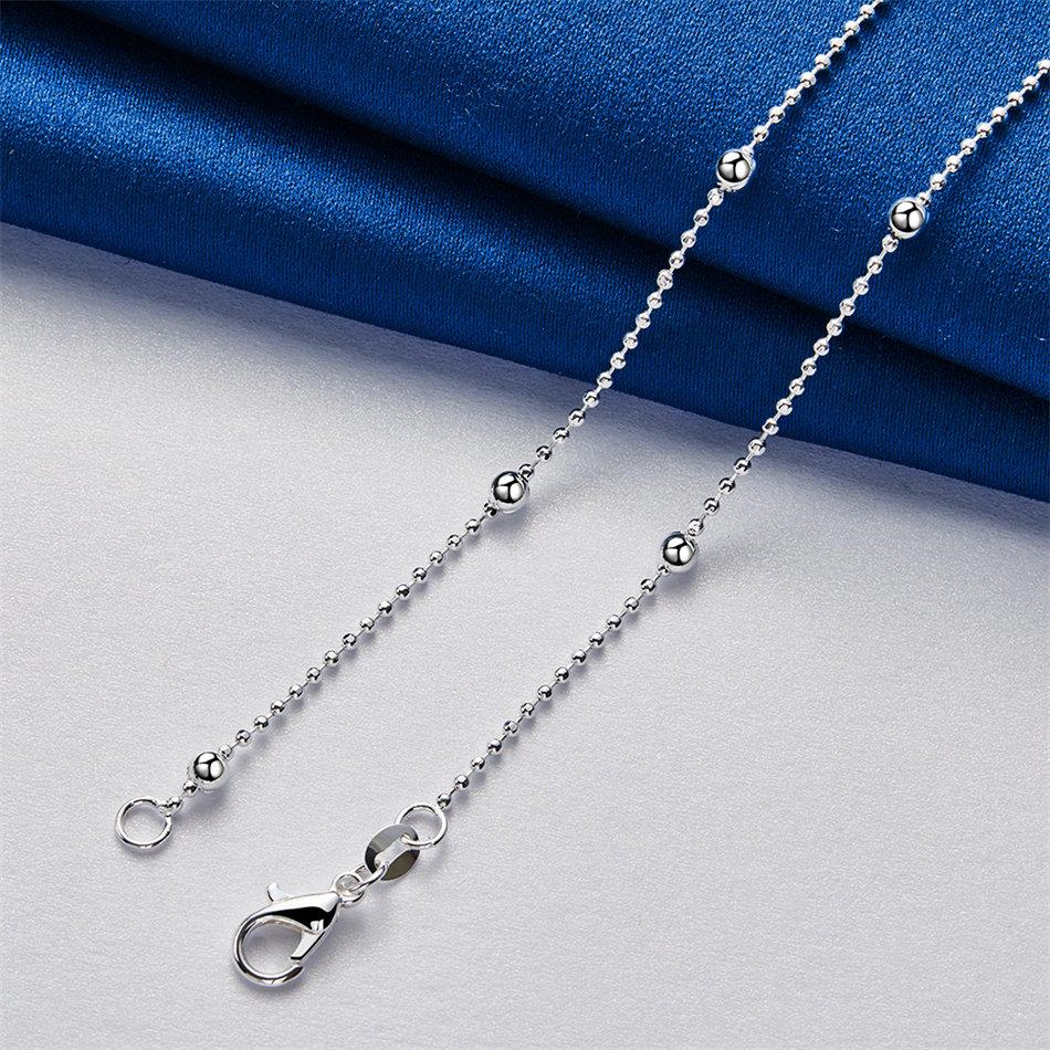 925 Sterling Silver Exquisite Ball Necklace Women Fashion Party Engagement Gift Jewelry Accessories