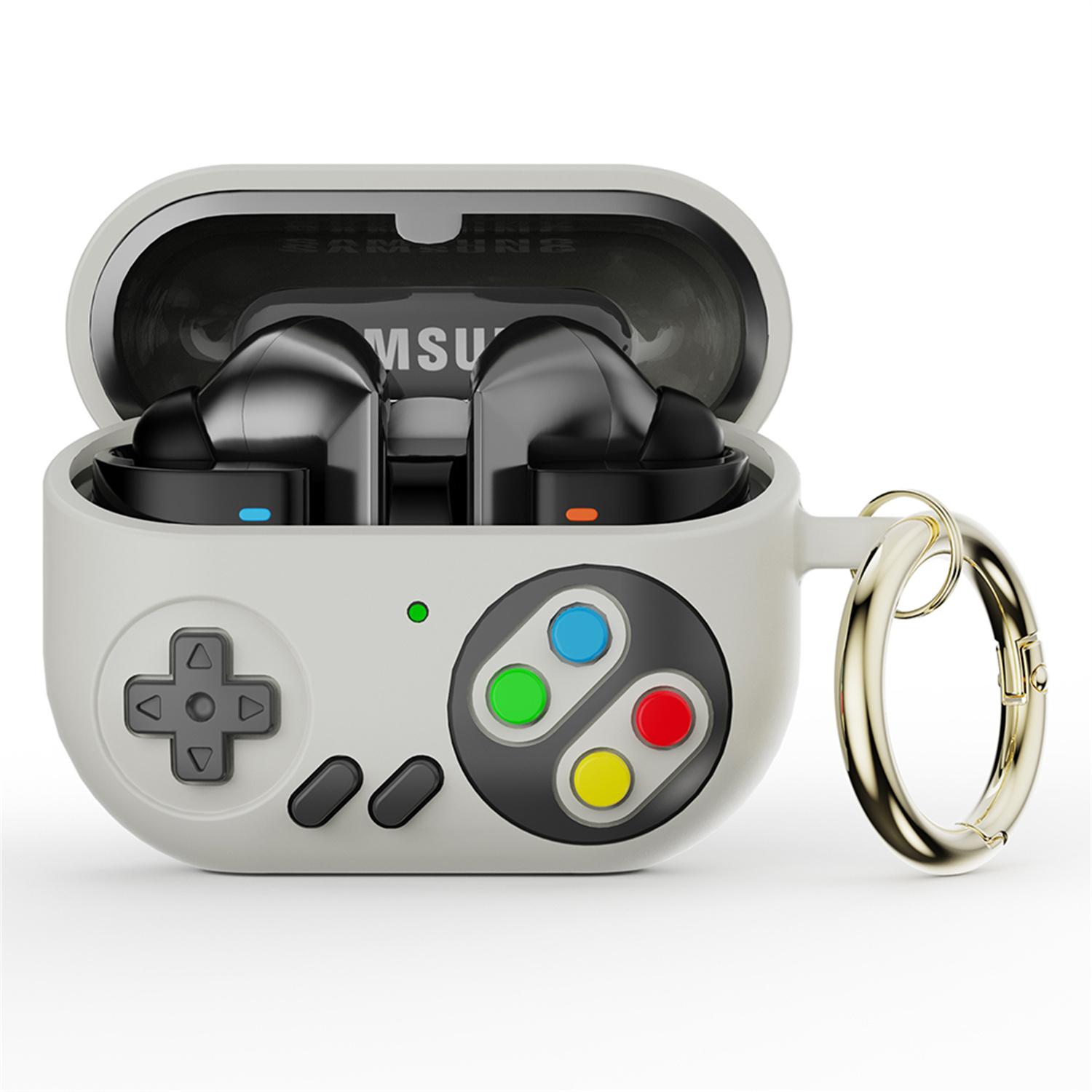 

Силиконовый чехол для Samsung Galaxy Buds3 Pro в форме игровой консоли, беспроводные наушники-вкладыши, оболочка с крючком White
