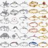 Princess Tiara 925 Silver Sparkling Butterfly Heart Rings For Women DIY Jewelry,Gift, Wedding