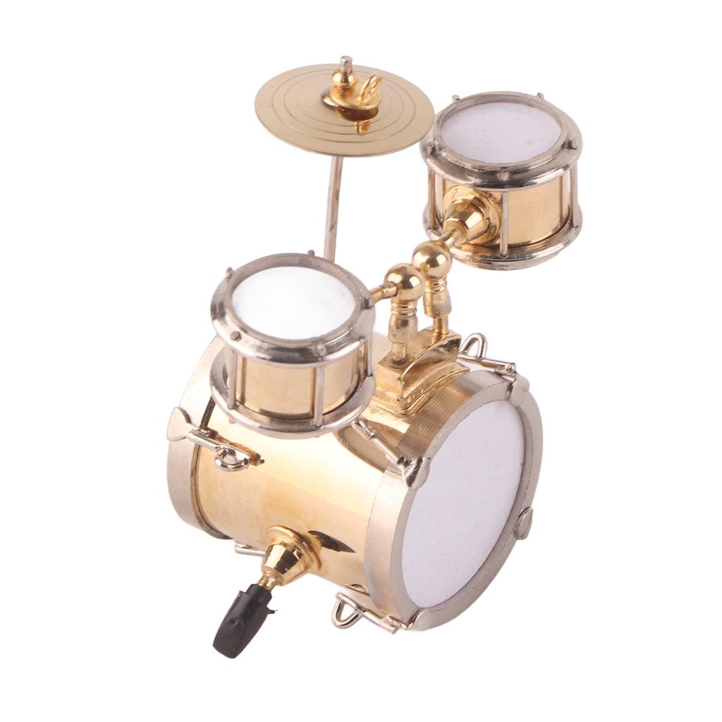 Miniature Musical Instrument Replica Drum Set Ornament Drummer Gift