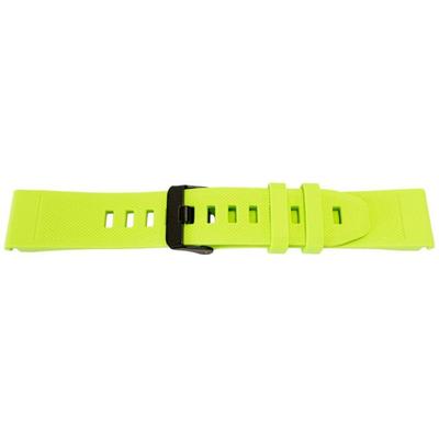 Watch Strap - MY-MONTRE - 22mm - Lime Green Silicone - Matte Black Buckle - Compatible Garmin
