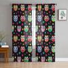 Cartoon Kid Cute Owl Sheer Curtain for Bedroom Tulle Voile Curtain for Kitchen Living Room Decor Window Treatment
