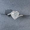 Vinregem 100% 925 Sterling Silver 3EX VVS1 D Color Heart Cut 7*7 MM 1.2CT Real Moissanite Diamonds Ring for Women Wedding Party Fine Jewelry Gifts