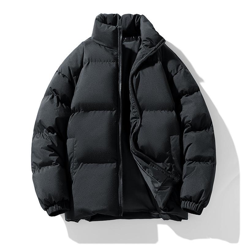 Autumn And Winter Trendy Solid Color Men's Cotton-padded Jackets Thickened Large Size Loose Casual Cotton-padded Jackets For Men