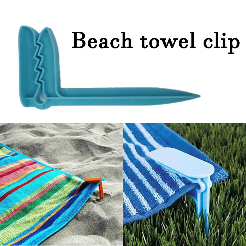 4Pcs Beach Towel Clip Camping Mat Clip Outdoor Decor Clothespins Sheet Holder Towel Clamp Clothes Pegs Tent Clips Random Color