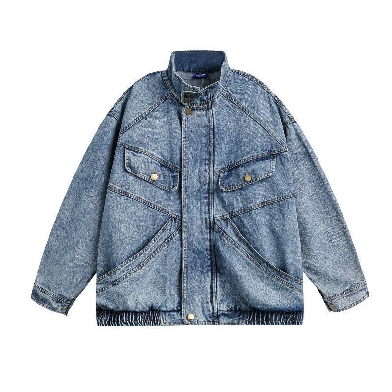 

Женская джинсовая куртка свободного кроя 2023: Унисекс стиль рабочей одежды для весны 3XL синий