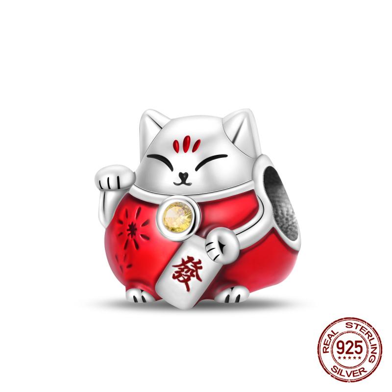 Originale Eulenperlen, 100 % Kupfer, Glückskatzen-Elefanten-Anhänger, passend für Originalarmbänder, DIY-Schmuckherstellung, Geschenk für Frauen