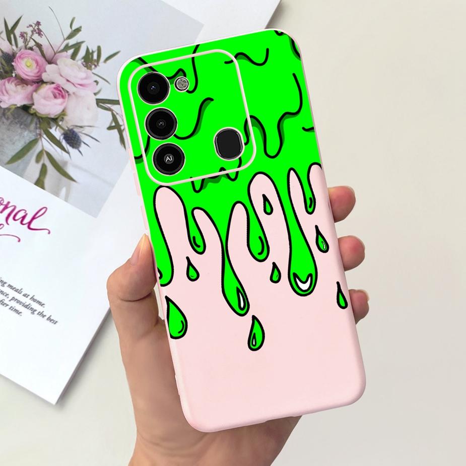 For Tecno Spark 8C Case KG5k KG5j KG5n Stylish Candy Painted Cover Soft Silicone Phone Case For Tecno Spark Go 2022 Spark8C Bags