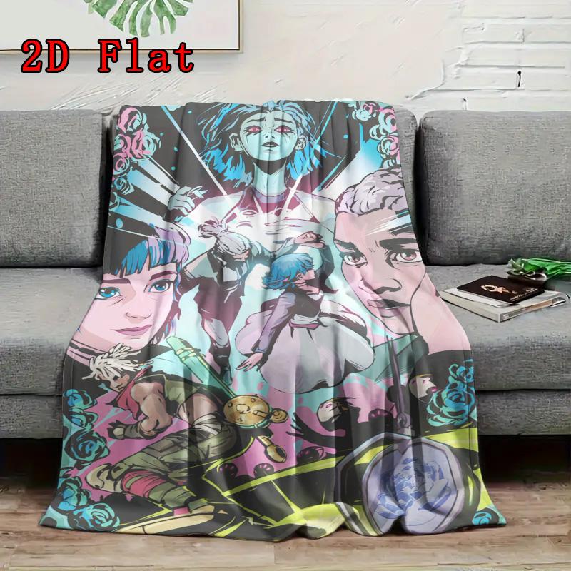 Arcane Season 2D Flat Pattern Flannel Blanket High quality All Seasons Warmth and Comfort Perfect for Christmas Gifts.PMT0914108