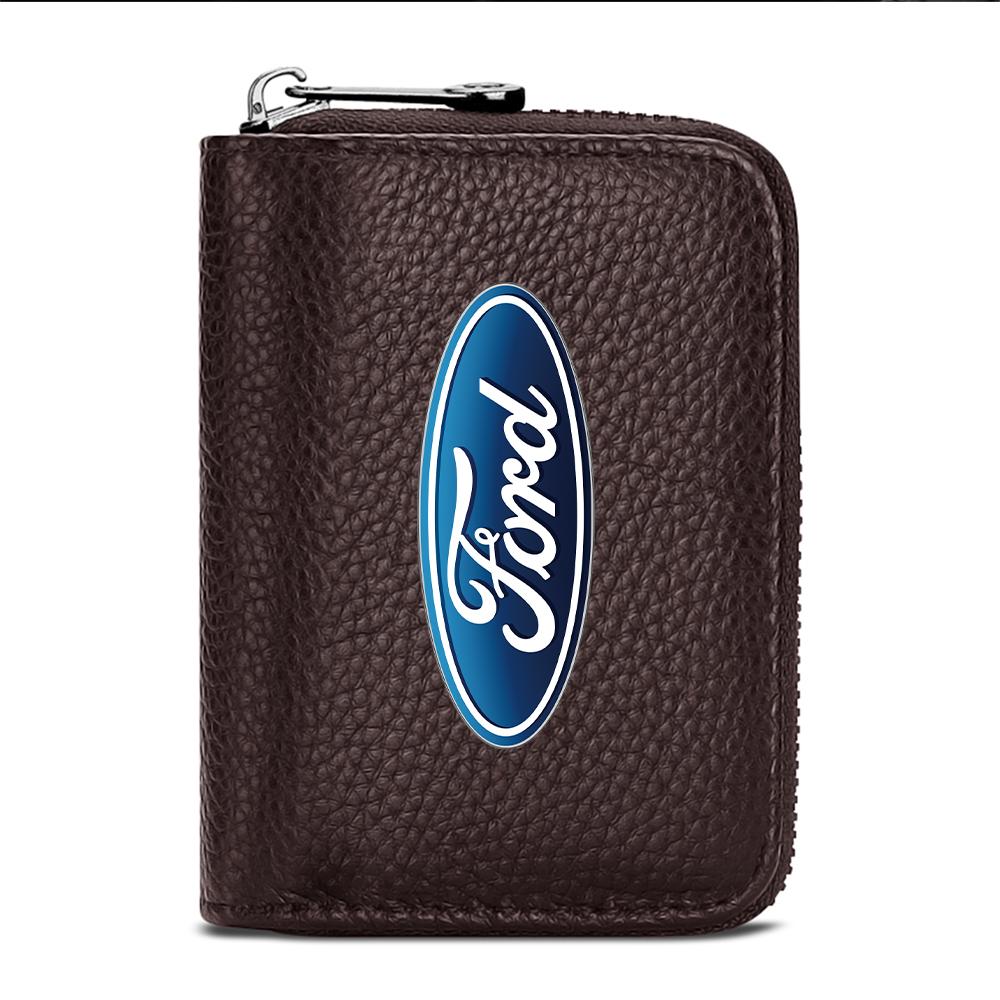 AAAMR1 Car Multifunction Organizes Wallet Driver License Credit ID Card Holder Bag For Ford ST FOCUS 2 3 Mondeo Fiesta Kuga MK2 MK3 MK4
