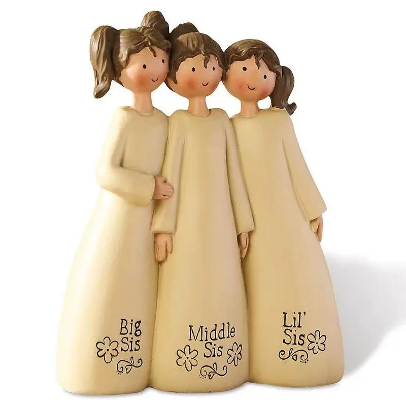 Figurine Celebrating Friendship Room Home Decor Resin Angel Statue Sister Friend Decoration Valentines Day Gift