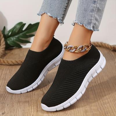 2024 Neu Heiß Verkaufende Unifarbene Vielseitige Mesh Atmungsaktive Flache Sohle Frühling und Herbst Damen Schuhe Flache Slipper