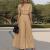 ZANZEA Women Puff Short Sleeve Blouse and Wide Leg Pants Summer Two Piece Suit Sets