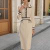 European and American French Celebrity Style Autumn New Temperament Niche Long Shirt Dress