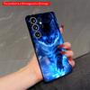2DFlat Samsung Phone Case Glowing Blue Cat In Snowy Night Applicable To Galaxy S22 S23 S24 S25ULTRA S26 A12 A13 A14 A15 A16