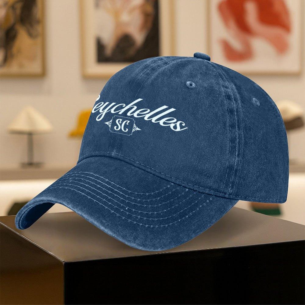 Seychelles SC Printed Baseball Cap Retro FlatBrim Hat for Unisex Women