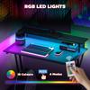 Two Level Led Gaming Desk Black