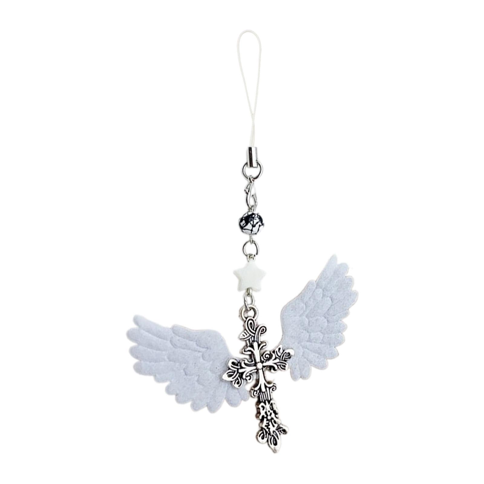 

Ретро Темная Субкультура Крыло Ангела Крест Брелок Элегантный Брелок Сплав Модный Аксессуар Подвеска для Сумки Кошелька белый