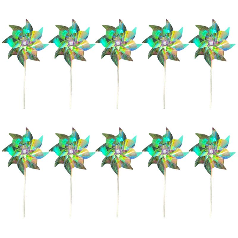 

AEE4-Reflective Pinwheels Wind Spinner, Extra Sparkly Pinwheel With Stakes, Bird Repellent Blinder Devices разноцветный