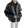 BREAORTION Leather Stadium Biker Synthetic Leather Solid Stylish Street Plus Sizes Men's Jacket, Jacket, Jacket, Jacket, Color, Style, Blouson,