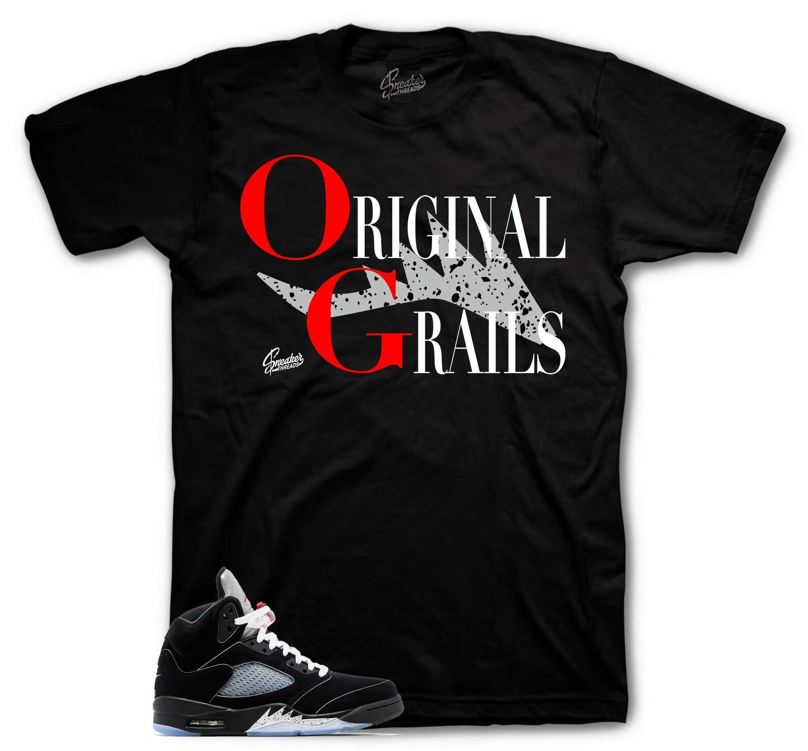 Shirt To Match Retro 5 Black Metallic AJ5 - Grails Sneaker Tees 3XL