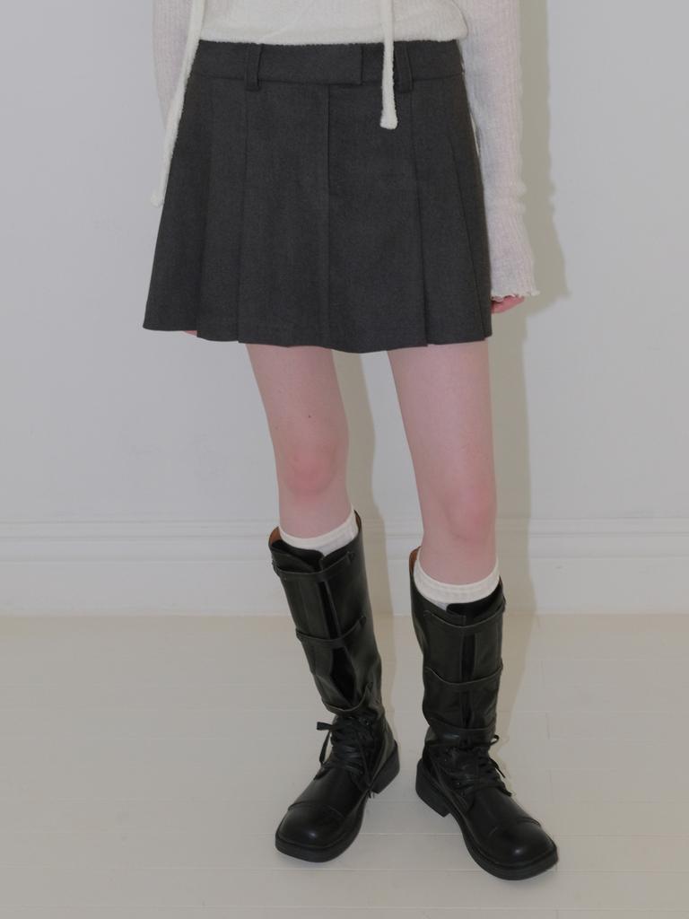Etmont Winter Pleated Mini Skirt, Charcoal