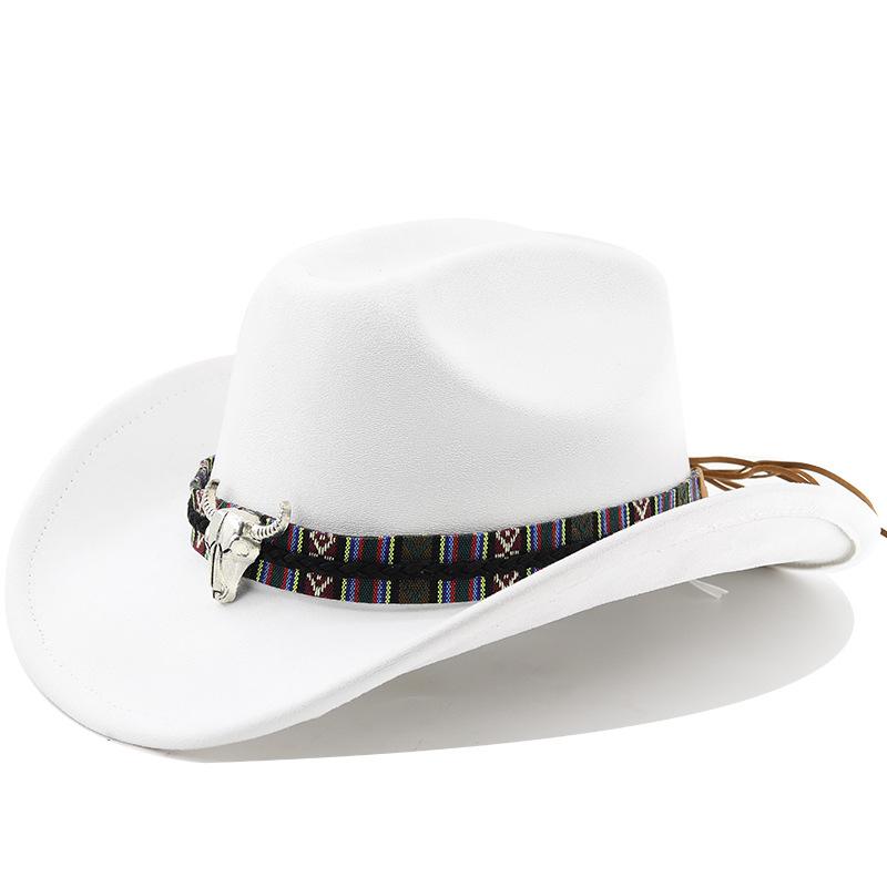 Classic suede brim western cowboy hat for men and women - outdoor travel hat with rolled brim, ethnic style fedora, felt hat