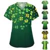 Women's Fashion V-neck Short Sleeve Workwear With Pockets Printed Tops