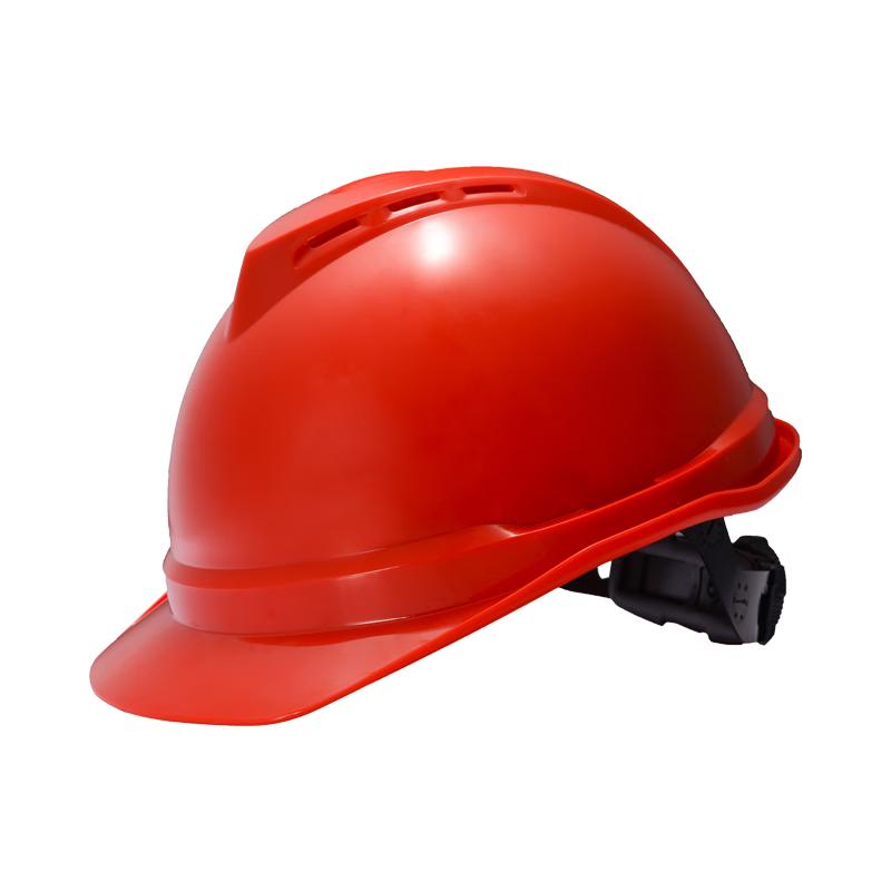 MSA PE Vented Safety Helmet with Knob Adjustment PE, Vented, Knit Sweatband, Knob Adjust красный