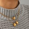 Euro-American Ins style 18k gold stainless steel heart star pendant light luxury high-end clavicle chain necklace