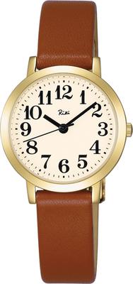 Riki Riki Watanabe Watch Curved Inorganic Glass Quartz Cowhide Leather AKQK411 Brown [Seiko Watch] (Calf)