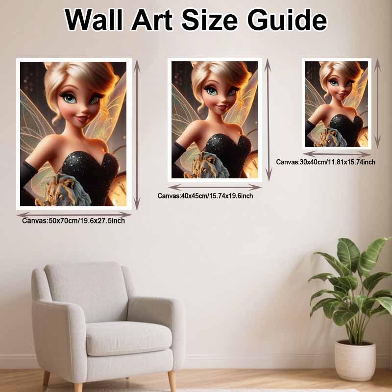 Disney Diamond Art Painting Kit  Fairy Lion Sparkle Craft, Home Wall Decor, Handmade Gift (132)