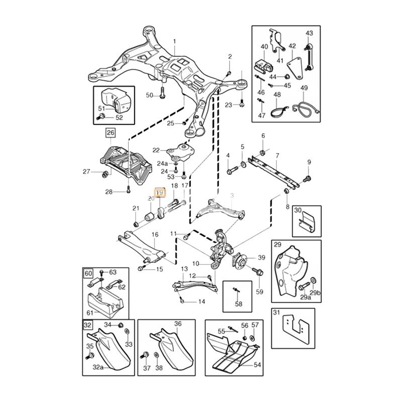 L10A Car Rear Control Arm Bushing Link 31277896 For Volvo XC90 XC70 V70 S80 S60 2001-2014 Rear Axle Bushing Traction Sleeve