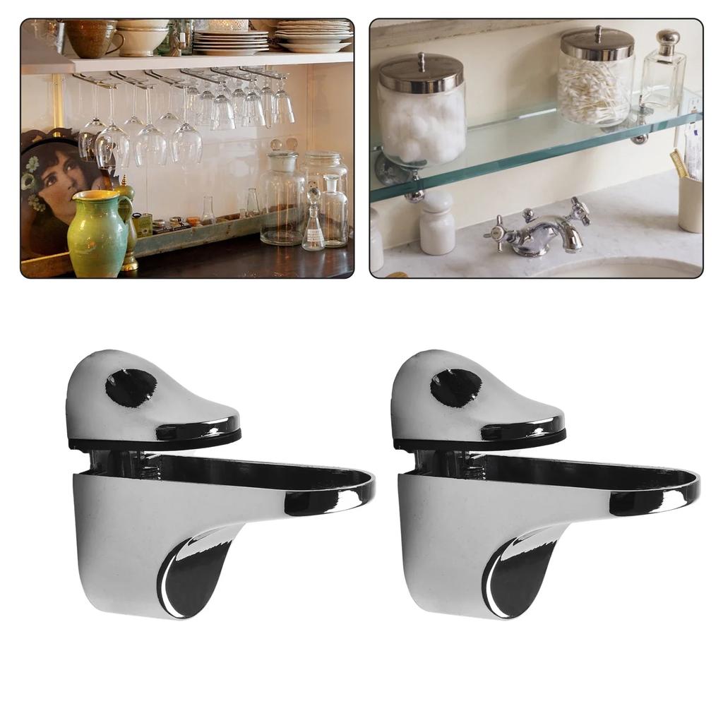 2pcs Adjustable Glass Shelf Holder Clamps Bathroom Support Brackets Shelves Holder For 3-20 Mm Thick Shelf Glass