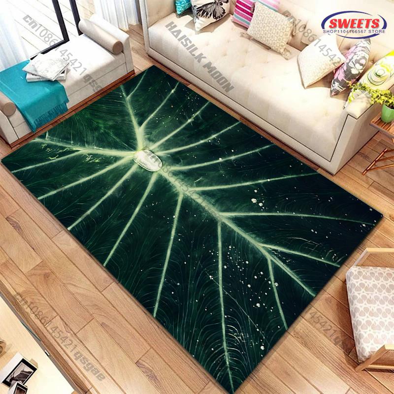 3D Plant Food Lettuce Leaf Printed Carpet Rug for Living Rooms Bedrooms, Sofas, Durable Mat Machine Washable Next Day Shipping
