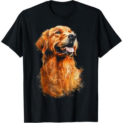 Golden Retriever Hund Grafik Haustier Kunstwerk Golden Retriever Herren Damen Kinder T-Shirt