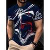 T-shirt Estiva da Uomo Girocollo Stampata in 3D Moda Versatile Traspirante Tendenza Casual