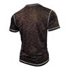 Herren Henley Shirts Color Blocked Kurzarm Rundhals Knopf Übergröße Lässig Täglich Sommer Herrenbekleidung Tops