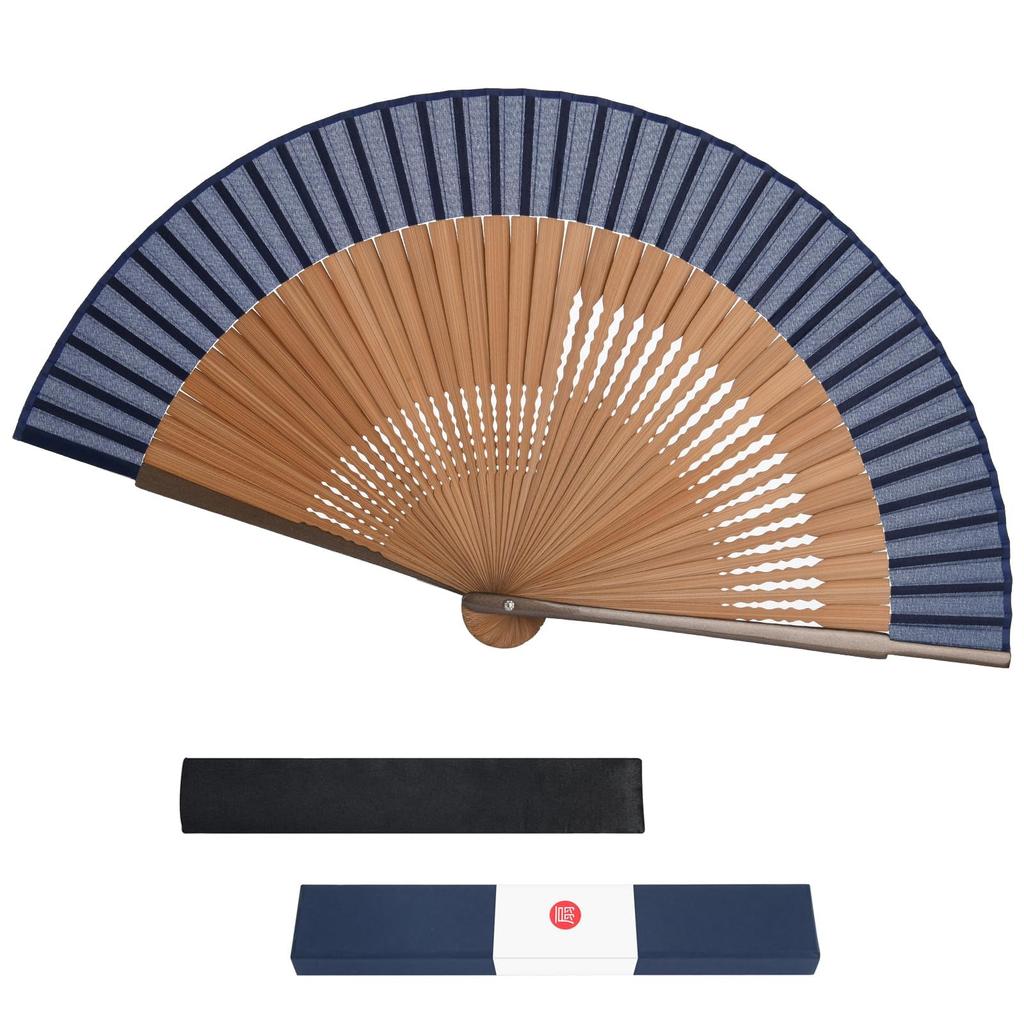 Warudo Folding Gift Box and Bag Premium Silk Folding Folding Large Bamboo Folding Gift for Fireworks Japanese Summer Kabuki Heatstroke Prevention