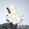For Samsung Galaxy S25 Case White Daisy Pattern Printing Straight Edge TPU Phone Back Cover