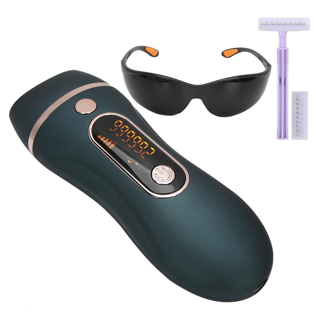 990000 Flashes IPL Laser Hair Removal Machine Electric Depilator Green Black