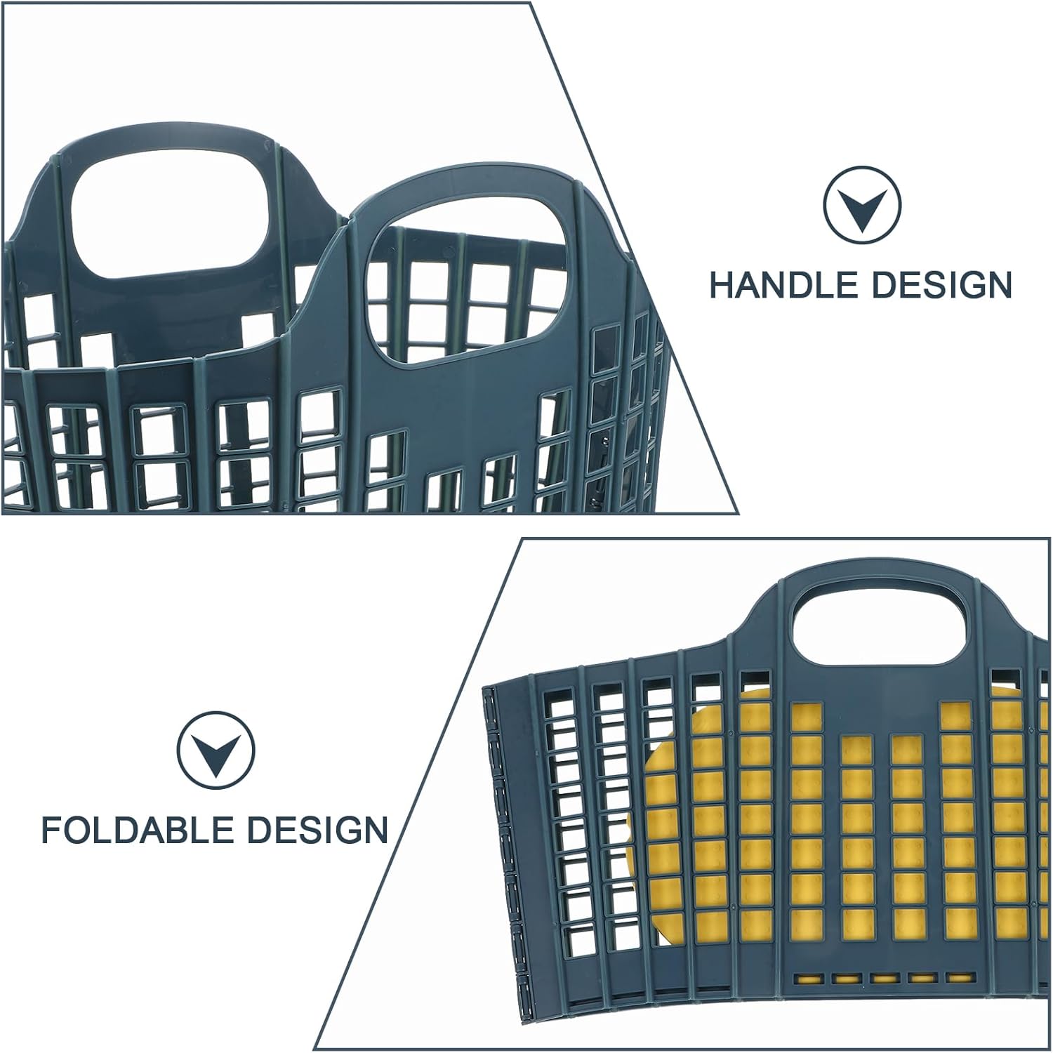 

Luxshiny Plastic Shopping Basket 2pcs Plastic Organizer Storage Baskets with Handles, Bins Organizer Portable Shower Tote Fruit Vegetable Storage