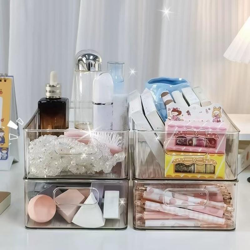 1Pc/Box Acrylic Transparent Storage Box for Cosmetics, Face Masks, and Snacks