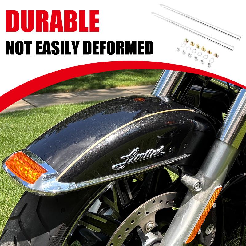 Chrome Motorcycle Front Fender Mudguard Spear Trim Kits For Harley Touring Road King Electra Glide1982-2023 Softail 1986-2017