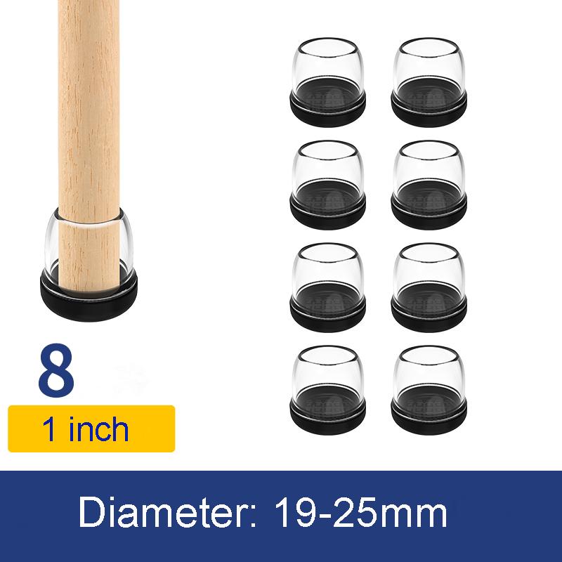 8PCS Carpet Furniture Sliders Chair Leg Floor Protectors Rubber Round Square Furniture Chair Feet Glides Caps Prevent Scratches