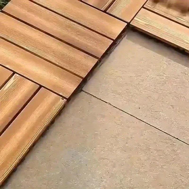 1pc Wooden floor tiles, outdoor terrace balcony DIY splicing installation, courtyard floor tiles