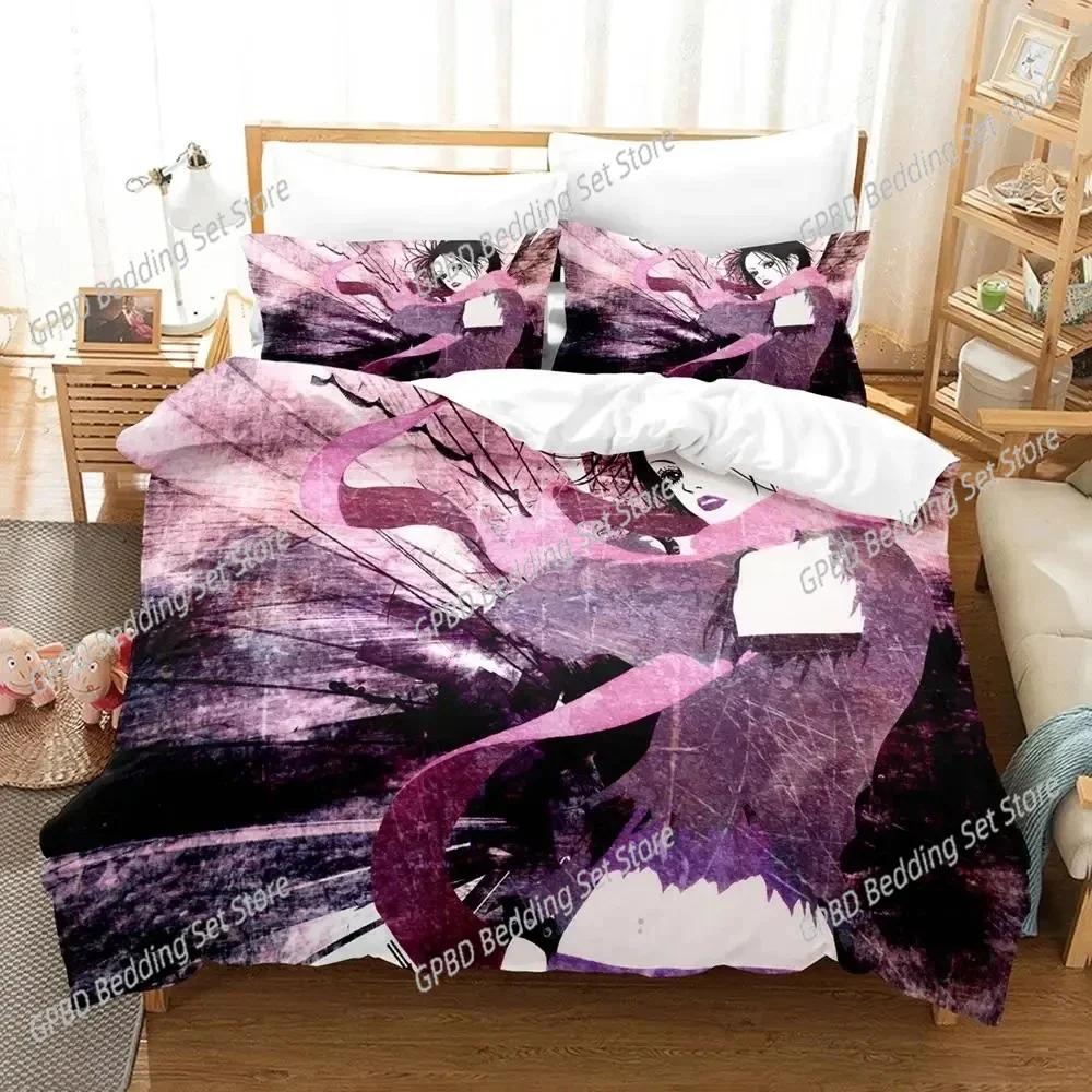 Anime Nana Black Stones Bedding Set For Bedroom Soft Modern Bedspreads Comefortable Kids Duvet Cover Quilt Cover And Pillowcase
