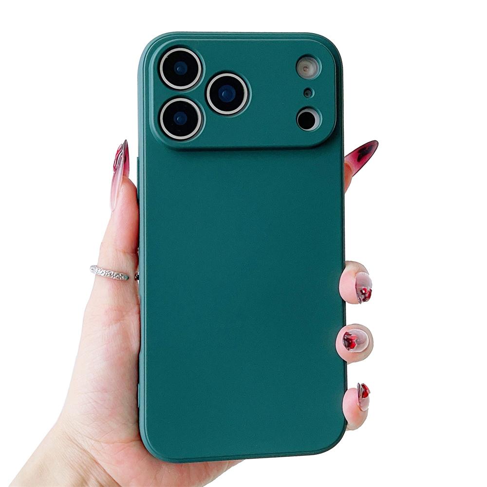  For iPhone 17 16 15 14 13 11 12 Pro Max Mini Air Ultrathin Non-Slip Cover Green Case Camera Protector Lens Simple Phone Case